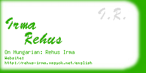 irma rehus business card